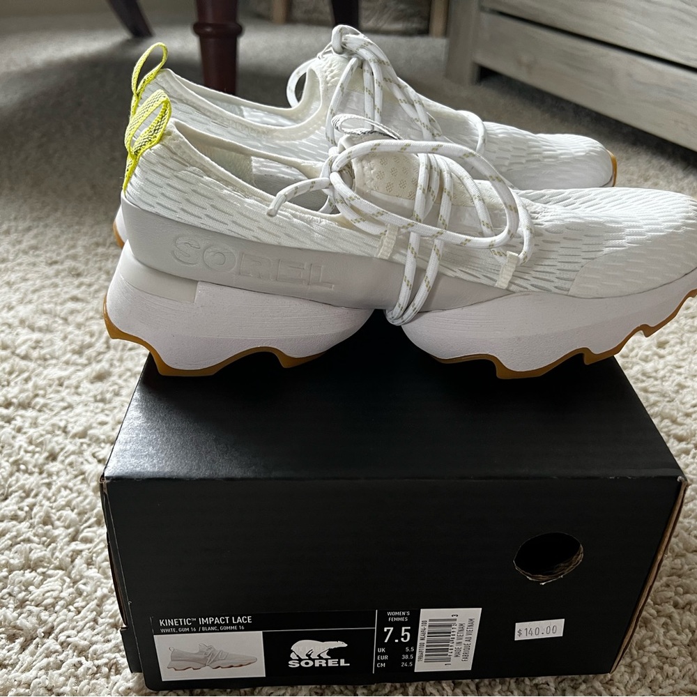 Sorel Kinetic Impact Lace white sneakers 7.5